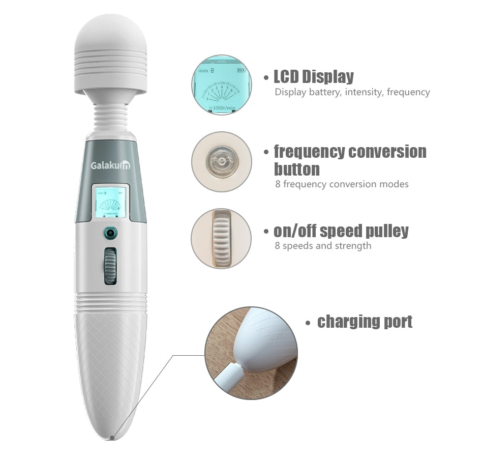 64 Modes Body Massage Powerful Magic Wand Vibrator G-bliss O-maker Toy - Image 7