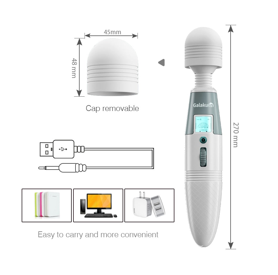 64 Modes Body Massage Powerful Magic Wand Vibrator G-bliss O-maker Toy - Image 8