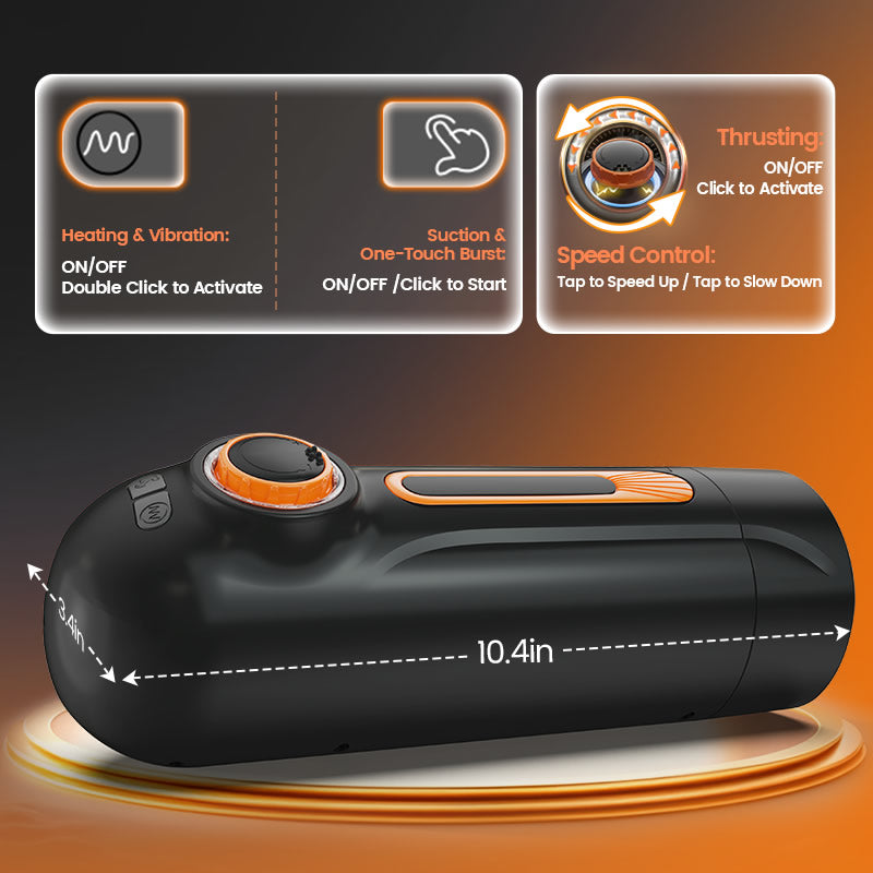 Chris-6 IN 1 10 Vibrating & Thrusting with 4 Sucking Automatic Knob Adjusting Male Masturbator - Image 7