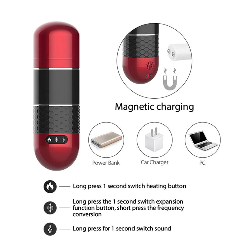 Automatic Heating Pocket Vagina Electric Smart Pulse Male Masturbator - Image 8