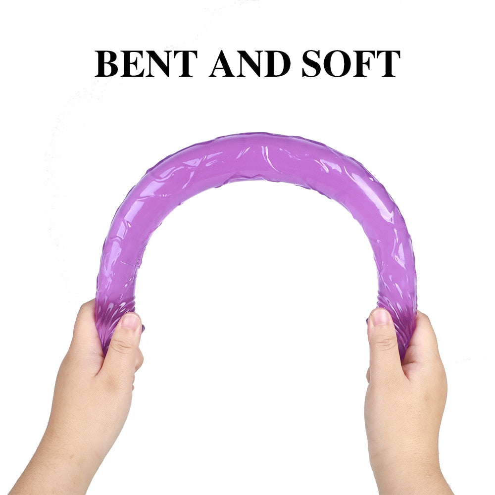 Double Long Soft Jelly Realistic Dildo - Image 9
