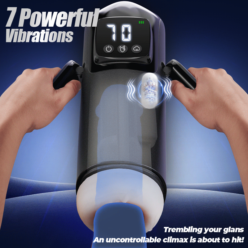 Phantom - 7 Suctions 7 Vibrations  Dual Handles  Large Granule Channel Texture  Male Masturbator - Image 3