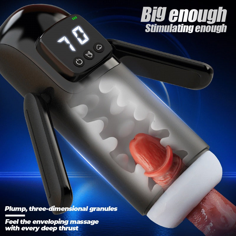 Phantom - 7 Suctions 7 Vibrations  Dual Handles  Large Granule Channel Texture  Male Masturbator - Image 7