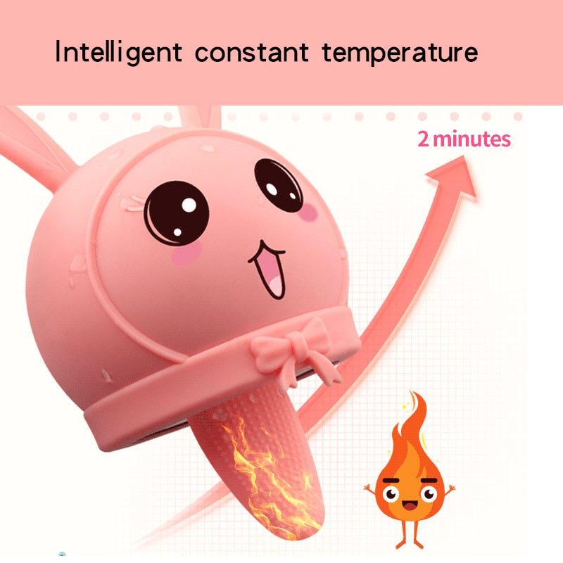 Rabbit Breast Tongue Licking Sucking Heating  Vibrator - Image 3
