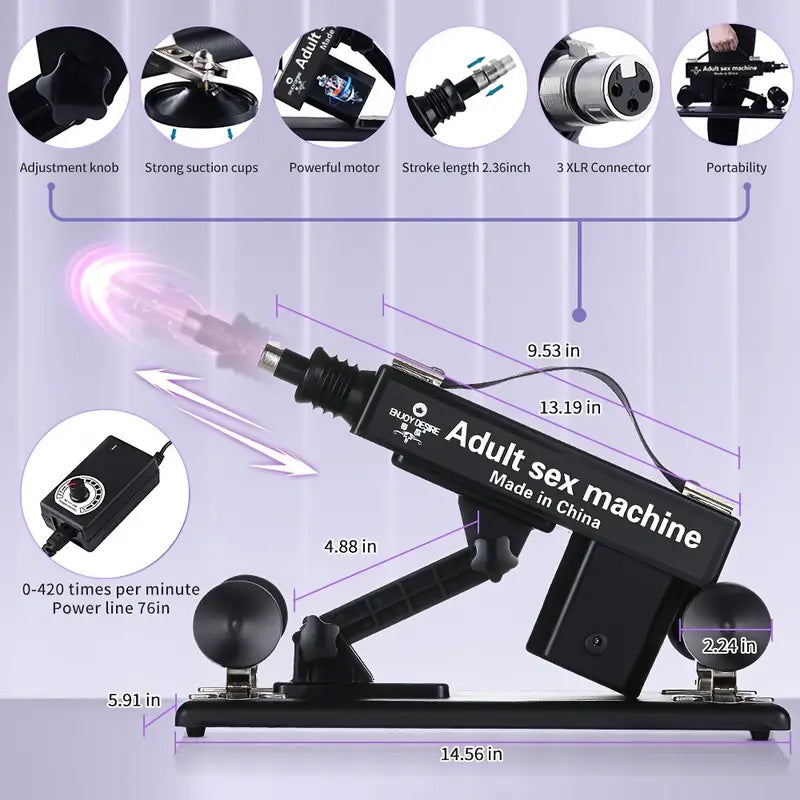 Ultimate Pleasure with Top-Rated Sex Machine 7 Accessories Automatic Thrust Anal Love - Image 4