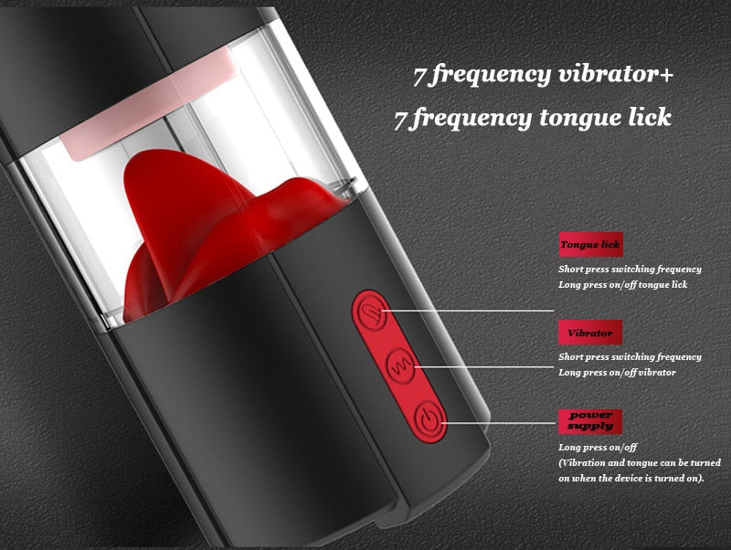 Vibrating Tongue Realistic Vaginal Masturbator - Image 3